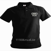 Рубашка поло Audi черная вышивка белая фото