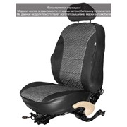 Чехлы Hyundai Solaris 11 диван цел.спинка дел. 2/3, аригон+т.серый жаккард БРК фото