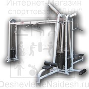 Грузоблочный тренажер ТГ-028 4 -х позиционная станция (кроссовер 2*82кг) фото