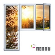 Балконный блок ПВХ Rehau 2100х2100 мм 2-ЛГ-ППО 1 стеклопакет фото