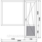 Балконный блок с одностворчатым глухим окном 2000*2100 Rehau, однокамерное фото