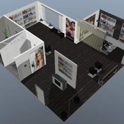 Дизайн и декор интерьеров салонов красоты. 3D визуализация интерьеров парикмахерских салонов. Декор и расстановка мебели в помещении фото