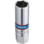 Головка свечная шестигранная 3/8“, 16 мм, L = 70 мм, резиновый фиксатор KING TONY 363516 фото