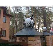 Колпаки на кирпичные столбы с ковкой фото