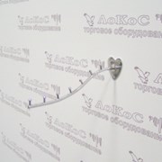 Вешало на стену d-9 изогнутое 7 штырьков, L=310мм, (осн. сердечко), хром, TE03-310 фото