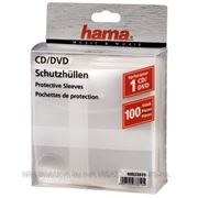 HAMA H-33810 Конверт для CD/DVD полипропилен, 100 шт., прозрачный фото