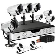 Полный комплект: 8-ми канальный DVR + 8 уличных CCD ИК-камер + кабели + 1Тб HDD фото