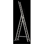 Лестница трехсекционная алюминиевая RIGGER 3x16 фото