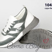 Женские кожанные кроссовки “NIKE“ в моделях. МЛ-4-0918 фото