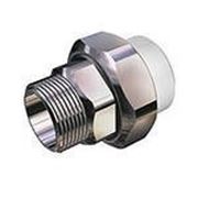 Соединитель с американкой Firat, PP-R, D=32 мм x 1“, Н, белый фото