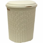 Корзина д/белья 50л РОТАНГ белая *5 (М-Пластика) фото