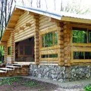 Дома из оцилиндрованного бревна. фото