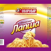 Лапша б\п со вкусом мяса 50гр. ТМ Скоровар фото