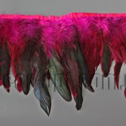 Перо-юбка малиновая с черными хвостиками 15-20см/48-50см 570823 фото