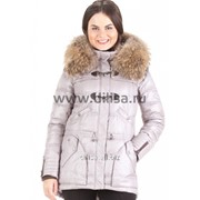 Куртка с мехом Mishele 9515 серый светлый фото