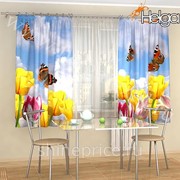 Бабочки арт.ТФК2563 (145х180-2шт) фотошторы (штора Габардин ТФК) фото