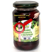 Оливки Каламата с косточкой 0,37 кг, ст.б. фото