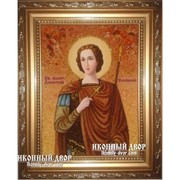 Дмитрий (Димитрий) Солунский - Икона Ручной Работы Из Янтаря Код товара: Оар-131 фото