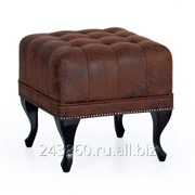 Пуфик Английский Oldenglish Brown молдинг-состаренное золото тон массива АМ152 450х450х450мм фото