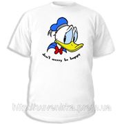 Футболки с прикольными надписями «Don’t worry be happy» фото