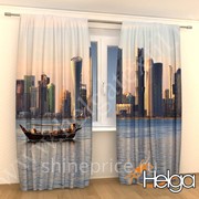 Гавань в Дохе Катар арт.ТФА2134 (145х275-2шт) фотошторы (штора Сатен ТФА) фото