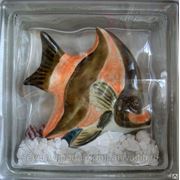 Стеклоблок эксклюзивный морская тематика МТ_008(Е) 190х190х80мм фото