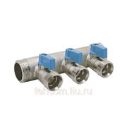 Распределительный коллектор 3/4“ с шаровыми кранами и выходами G3/4“ евроконус на 3 выхода фото