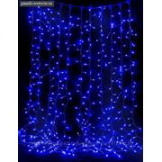“Световой дождь“ Silikon белая нить 2*3 м, LED, 800 лампочек, 240V, с контроллером, 8 режимов, синяя фото