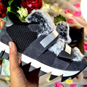 Женские теплые кроссовки “D&G“из нат. замши в расцветках. ВЕ-20-0918 фото