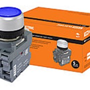 Кнопка MP1-21L(LED) в сборе d22мм/220В 1з+1р синяя TDM фото
