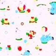 Ткань постельная Фланель 170 гр/м2 90 см Набивная/Детская 5019-1 Слоны и бегемоты на белом/S501 PTS фото