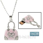 USB Flash накопитель - Розовая бриллиантовая сумочка (16 GB) фото