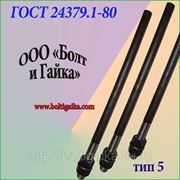 Болты фундаментные прямые, тип 5 м24х900 ГОСТ 24379.1-80. ст3-35, 35х, 40, 40х, 09г2с, 45. ( масса шпильки 3.19 кг. ). фото