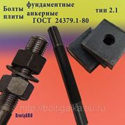 Болты фундаментные с анкерной плитой тип 2.1 м48х1600 (шпилька 3) Ст3 ГОСТ 24379.1-80 (масса шпильки 22.72 кг) фото