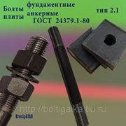Болты фундаментные с анкерной плитой тип 2.1 м48х1800 (шпилька 3) Ст3 ГОСТ 24379.1-80 (масса шпильки 25.55 кг) фото