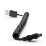 Кабель USB AM - mini USB B (спираль ная навивка) удлинитель 3 м (папа-папа) переходник Spiral фото