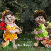 Гном девочка с щенком фото