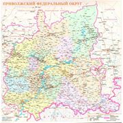 Приволжский федеральный округ настенная 100х105 см карта фото