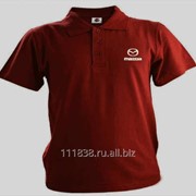 Рубашка поло Mazda бордовая вышивка белая фото