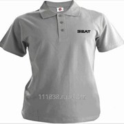 Рубашка поло Seat серая вышивка черная фото