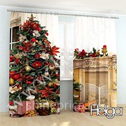 Новогоднее настроение арт.ТФА3949 v4 (145х275-2шт) фотошторы (штора Сатен ТФА) фото