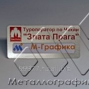 Серебристый бейджик с окошком фото