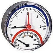 Термоманометр аксиальный Tmax Watts (Ваттс) 0-120°, 0-10 бар, 1/2 фото