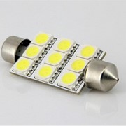 Лампы автомобильные светодиодные SJ- 9 SMD LED GREEN 36 мм12V фото