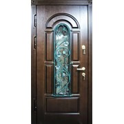 Двери со стеклом и ковкой фото
