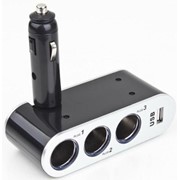 Разветвитель прикуривателя WF-0120 3 гнезда + USB фото