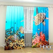 Подводный мир арт.ТФА2490 (145х275-2шт) фотошторы (штора Сатен ТФА) фото