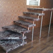 Облицовка лестничных маршей фото