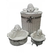 Корзина для игрушек овальн. Пудель, лоза ( 36*50*Н56), комп.-3шт., арт. 8625 55836-3 фото