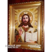 Икона Спасителя - Икона Ручной Работы Из Янтаря Код товара: Оарп-2 фото